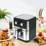 8L Alivio Air Fryer With Basket Drawer With Adjustable Thermometer & Timer