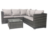 Grey 5-Seater Rattan Corner Sofa Furniture Set