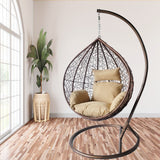 Brown Rattan Hanging Egg Chair